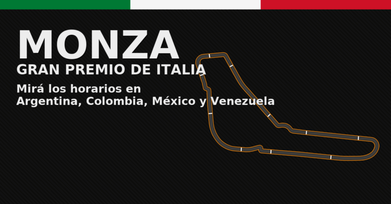 F1 horarios y el cronograma completo del GP de Italia